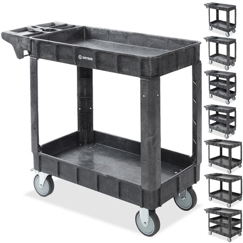 Utility Service Cart with Tiers - 550 -lb Capacity - 5-in Wheels